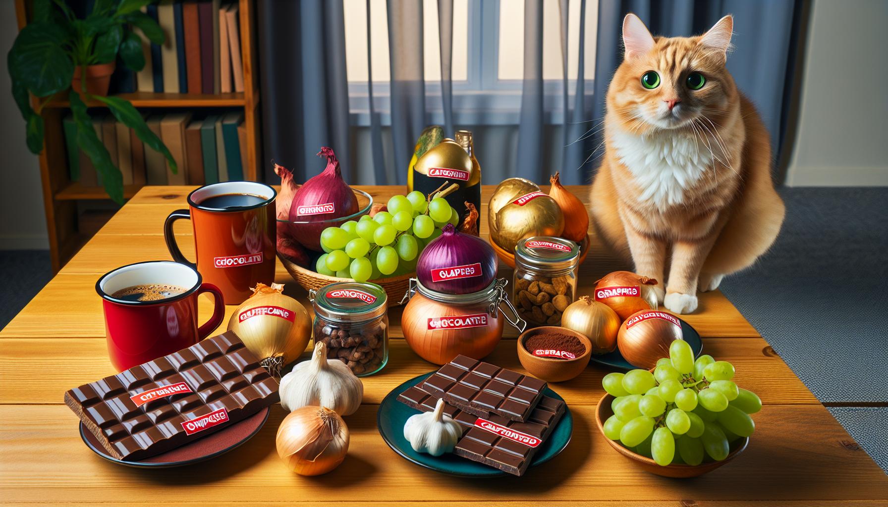 Potraviny, které jsou pro kočky jedovaté