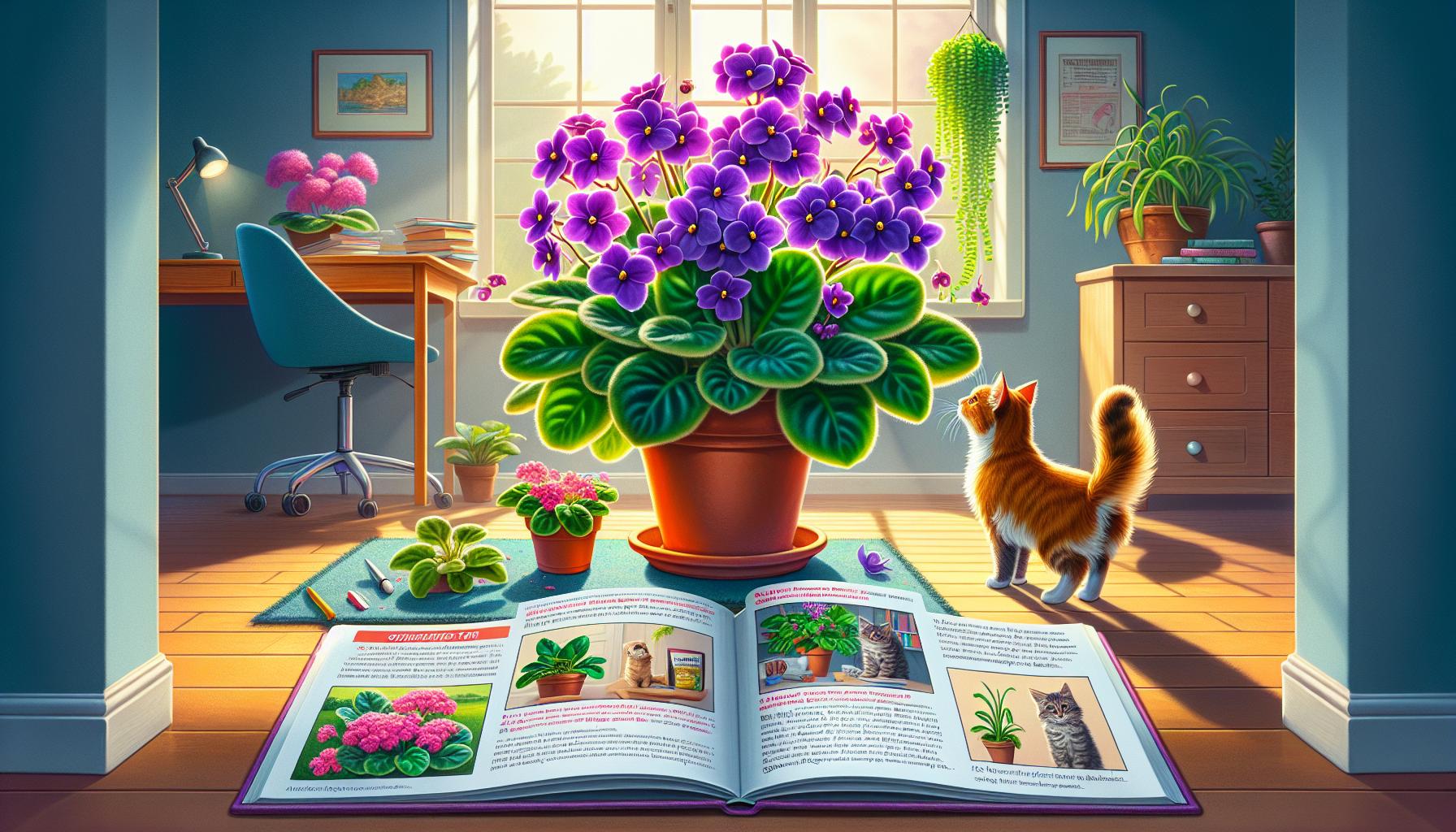 Africká fialka a kočky: Jaké jsou rizika