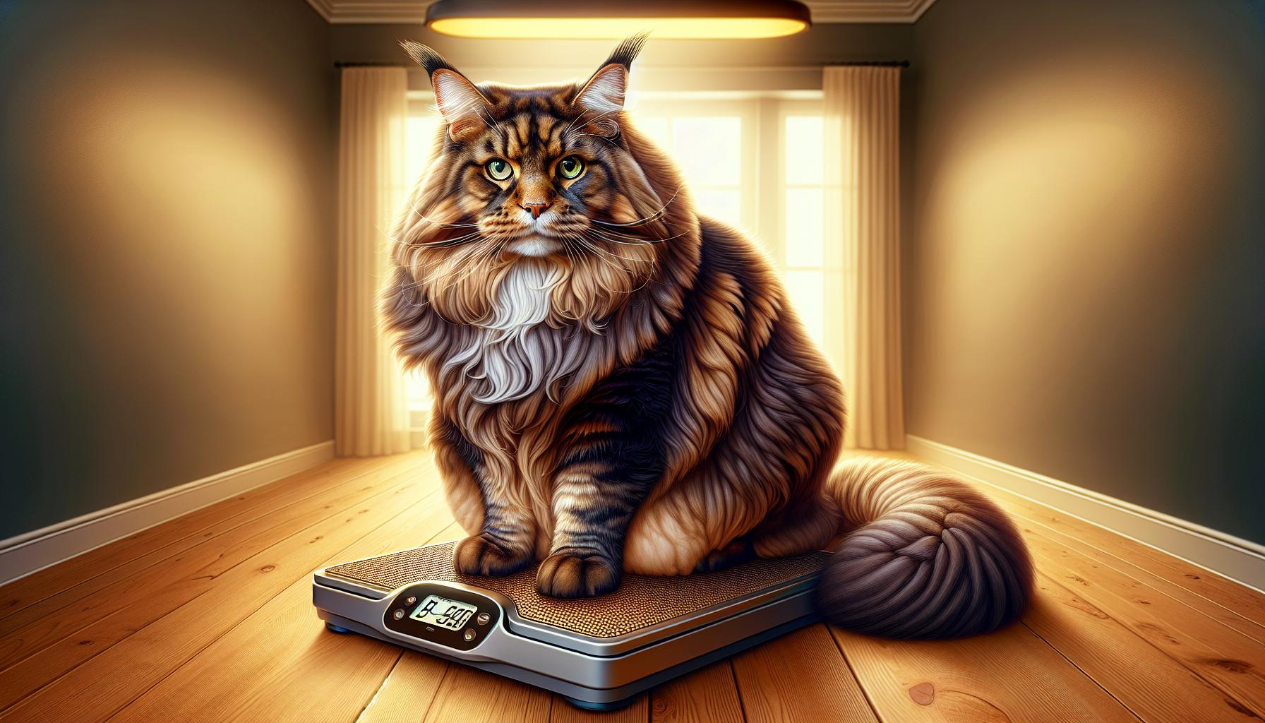 Mainská mývalí kočka váha: Jak udržet ideální hmotnost vaší kočky? 2 Mainská mývalí kočka a její váha