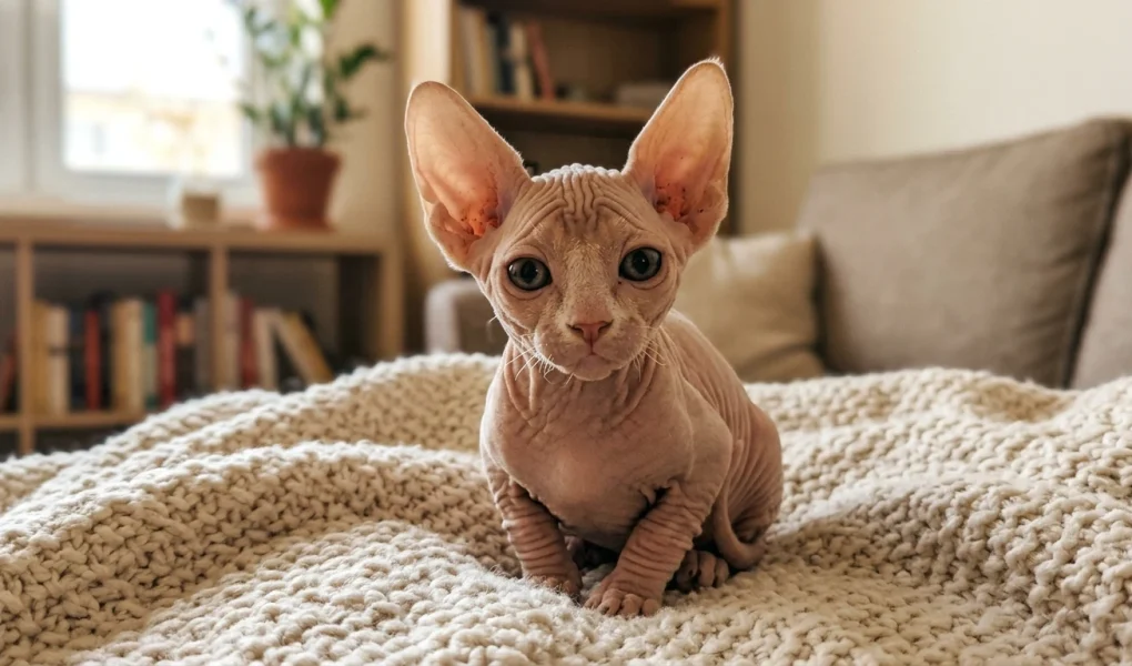Kotě plemene Sphynx péče a krmení