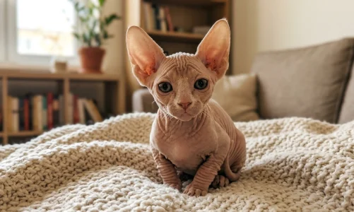 Kotě Sphynx: Kompletní průvodce péčí, krmením a výchovou bezsrstého koťátka